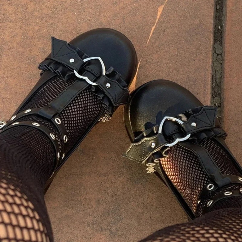 Chunky Sneaker Platform - New Sweet Heart Buckle Wedges Mary