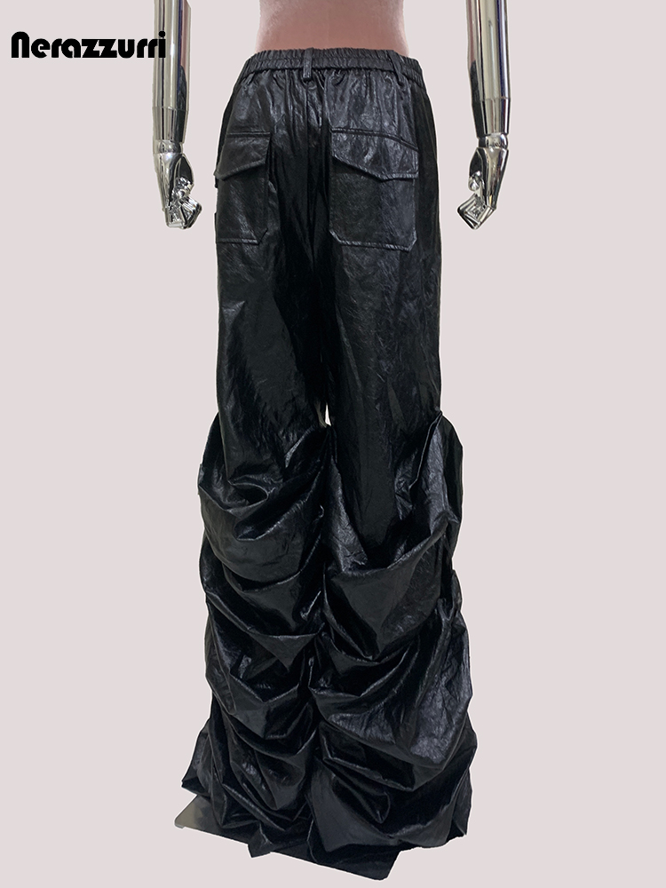 Street Fashion Korean - Mauroicardi Autumn Long Baggy Black Soft
