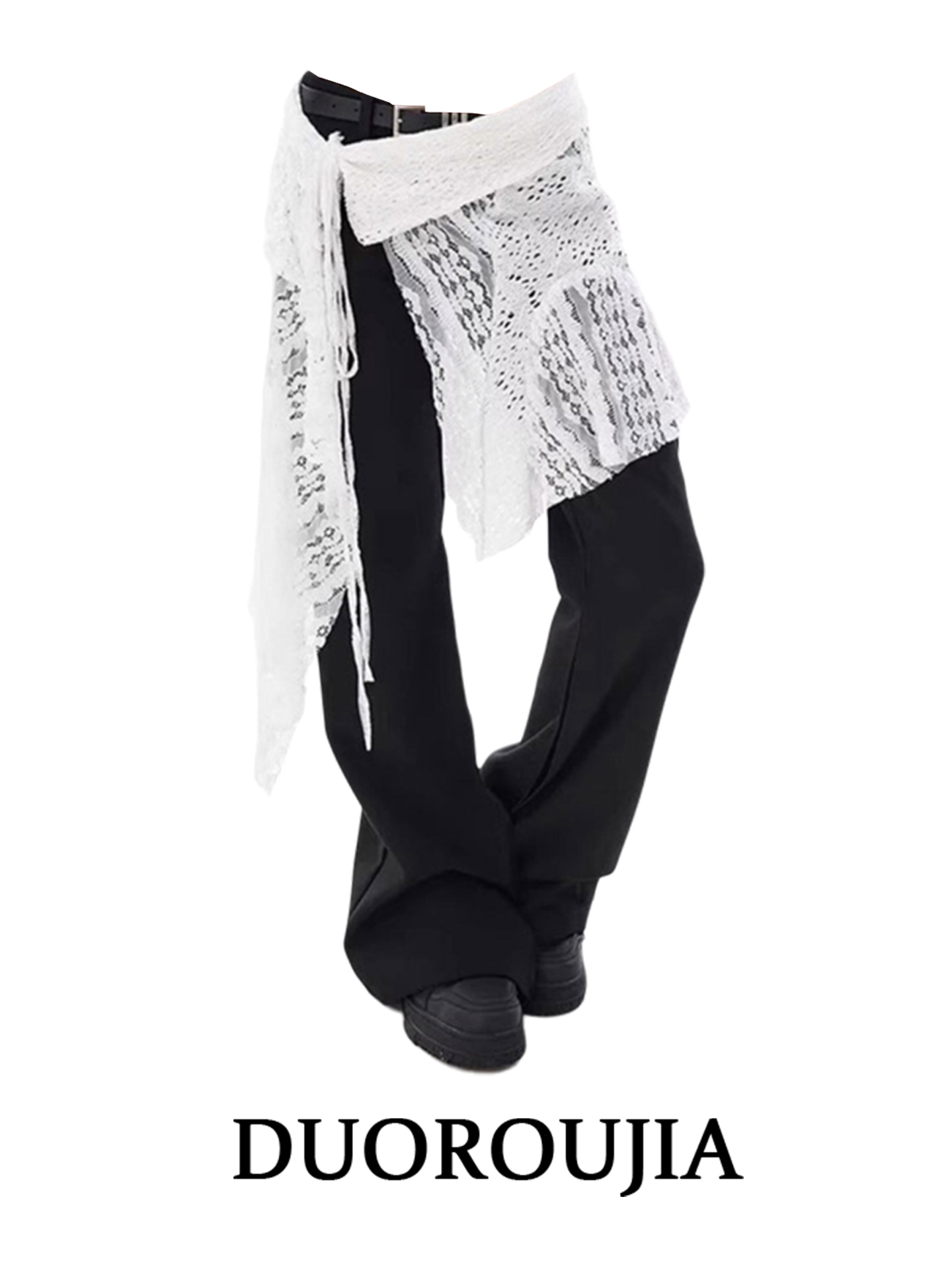 Street Fashion Korean - Street Style Layered Hollow out Lace