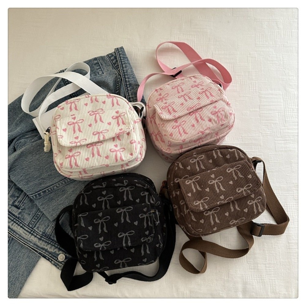 Street Fashion In Korea - Women's Corduroy Small Shoulder Bag Teenager