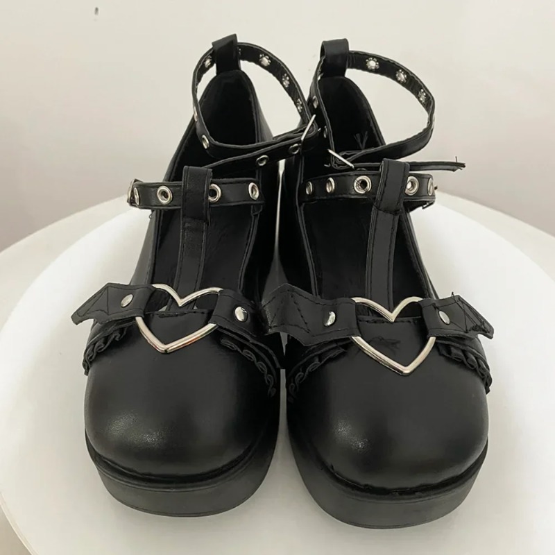 New Sweet Heart Buckle Wedges  - Chunky Sneaker Platform 评论和价格