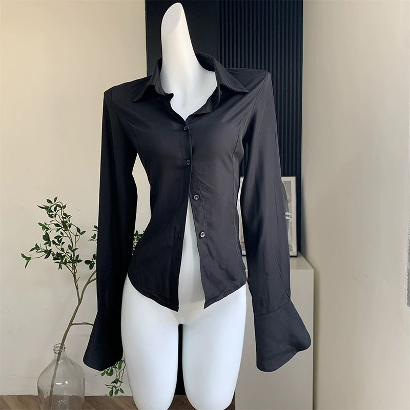 Gidyq Women Black Bandage Shir - Street Fashion In Korea 评论和价格