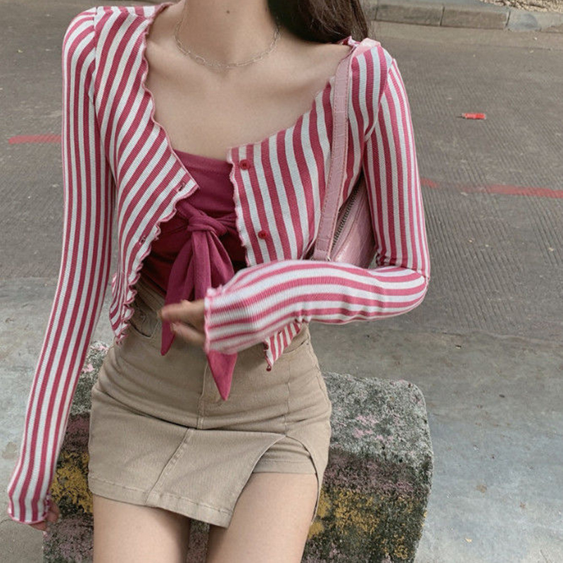 MEXZT Vintage Striped Shirts W - Street Fashion In Korea 评论和价格