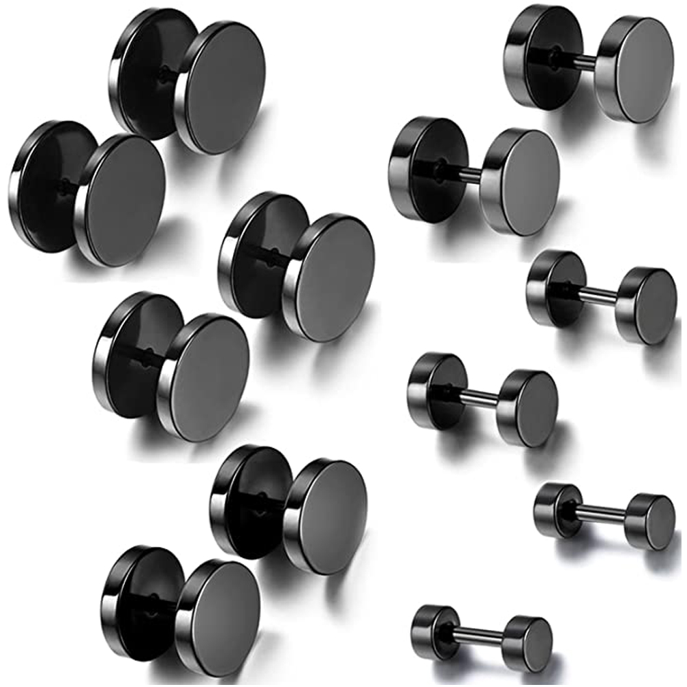 2 Piece Punk Stainless Steel S - Street Fashion Earrings 评论和价格
