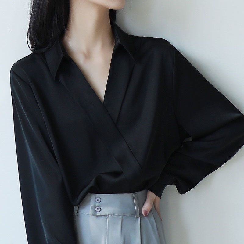 Gidyq Women Black Chiffon Shir - Street Fashion In Korea 评论和价格