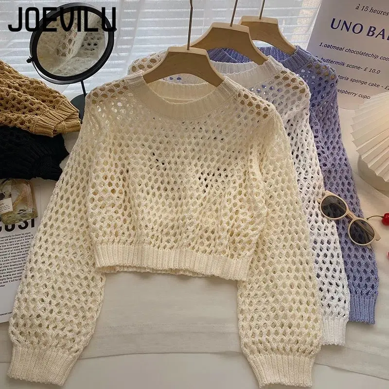 Hollow Out Knit Crop Top Women - Street Fashion In Korea 评论和价格