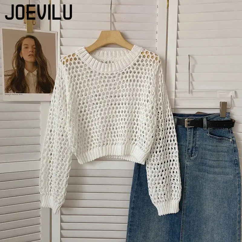 Hollow Out Knit Crop Top Women - Street Fashion In Korea 评论和价格