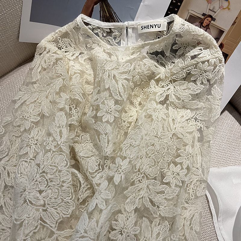 MEXZT Elegant Sheer White Shir - Street Fashion In Korea 评论和价格