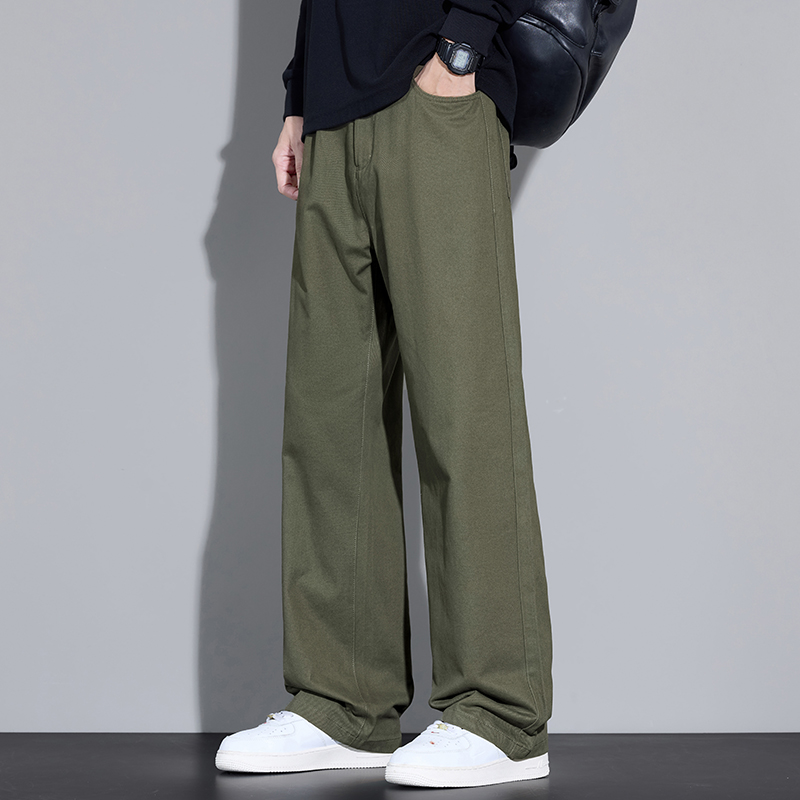 100% Cotton Men's Baggy Wide-l - Street Fashion In Korea 评论和价格