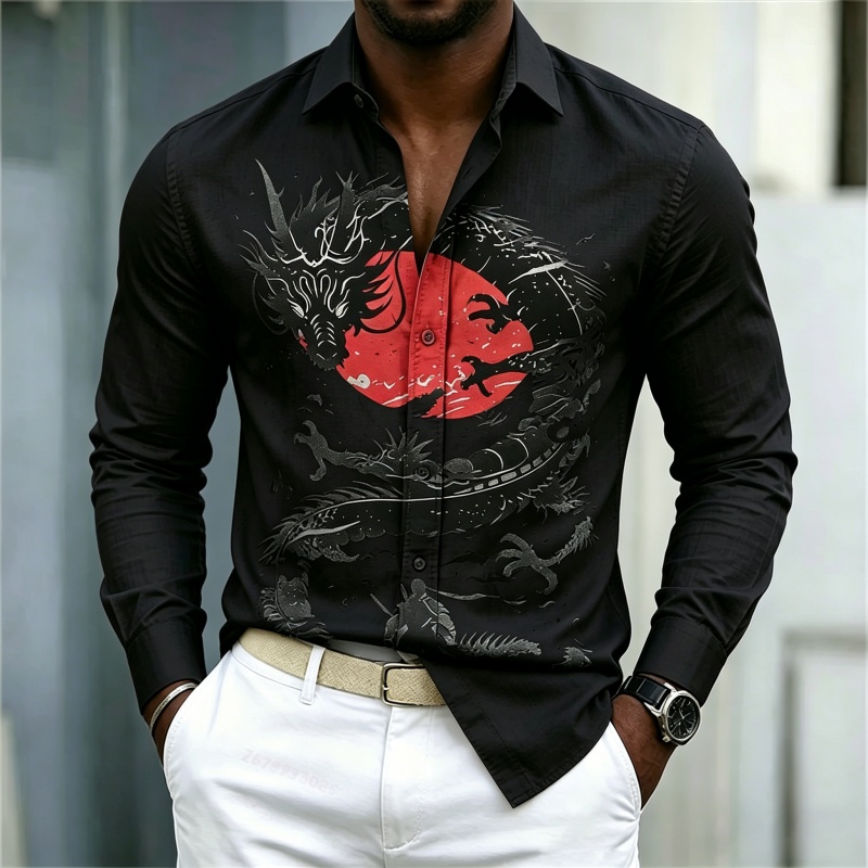 2026 New Men's Shirt White Bla - Street Fashion For Man 评论和价格