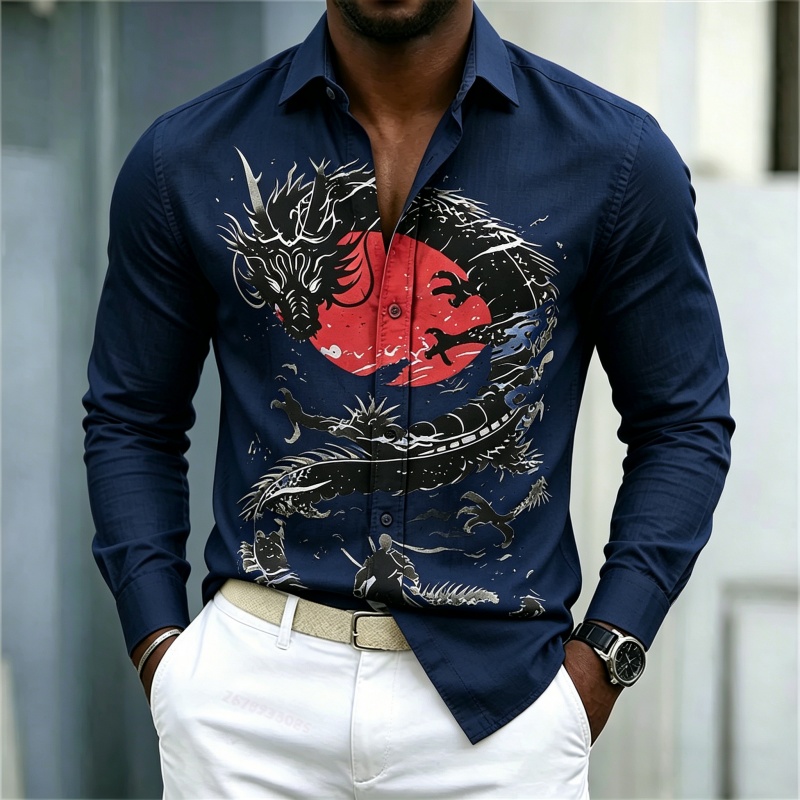 2026 New Men's Shirt White Bla - Street Fashion For Man 评论和价格