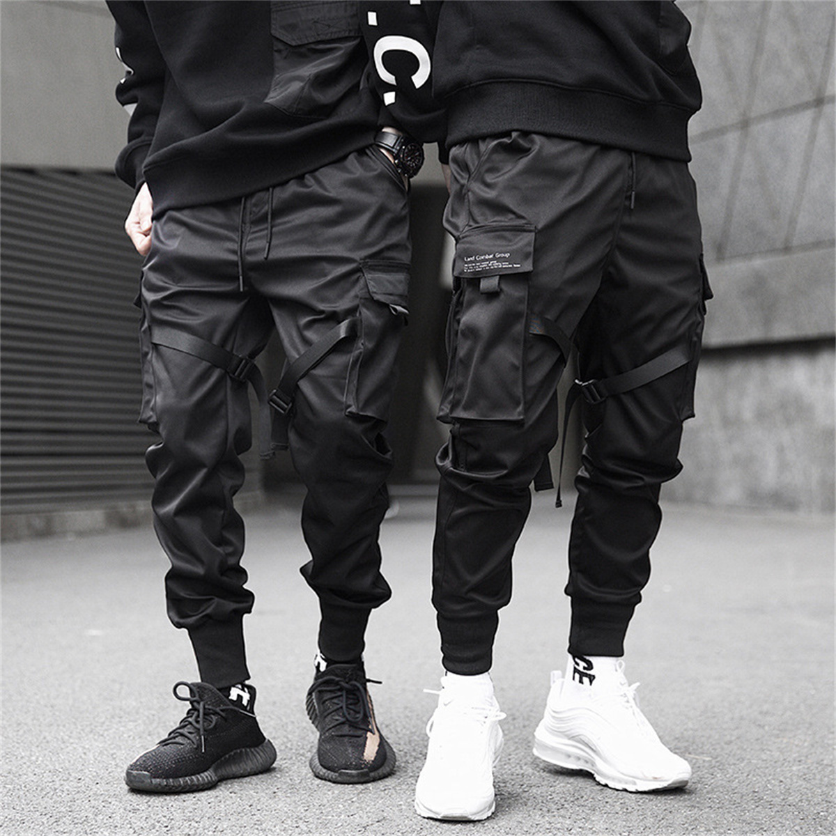 Black Hip Hop Cargo Pants Summ - Street Fashion In Korea 评论和价格