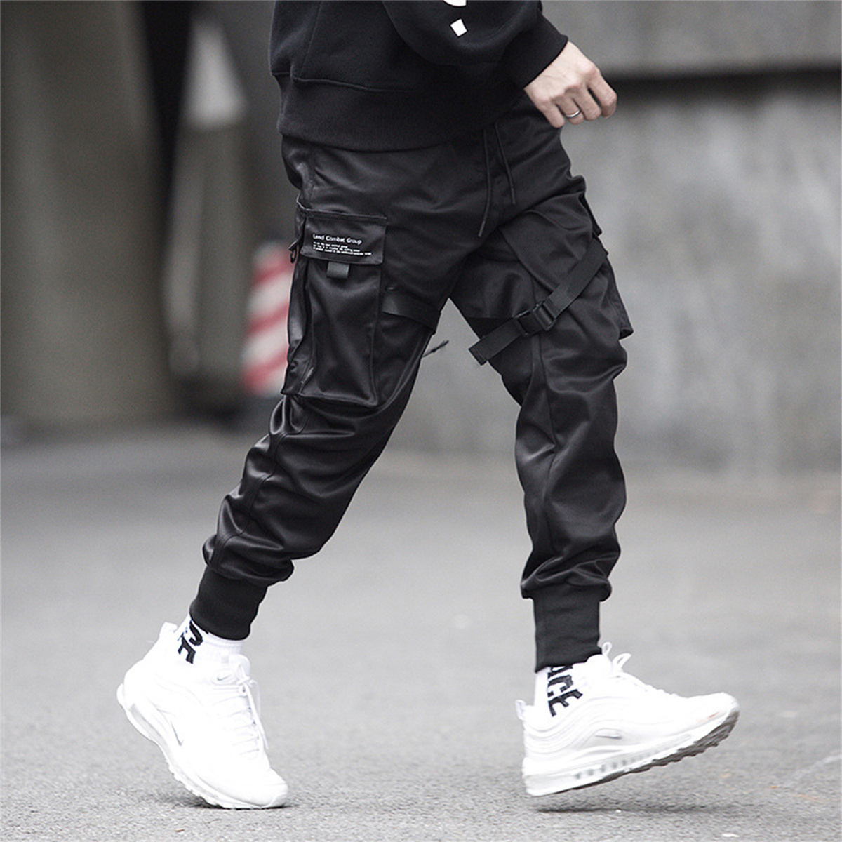 Black Hip Hop Cargo Pants Summ - Street Fashion In Korea 评论和价格