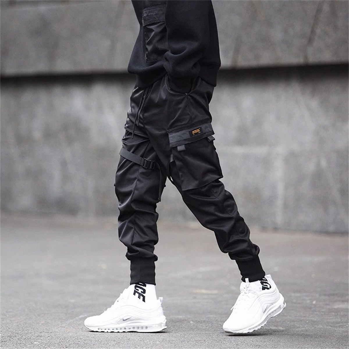 Black Hip Hop Cargo Pants Summ - Street Fashion In Korea 评论和价格