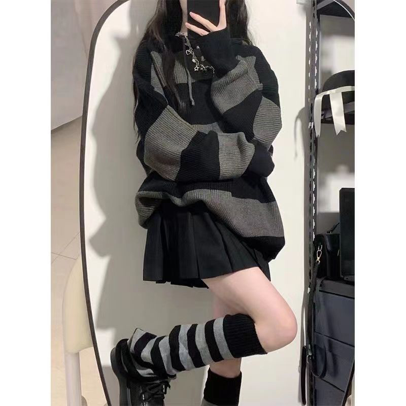 Streetwear Striped Sweater Wom - Street Fashion In Korea 评论和价格