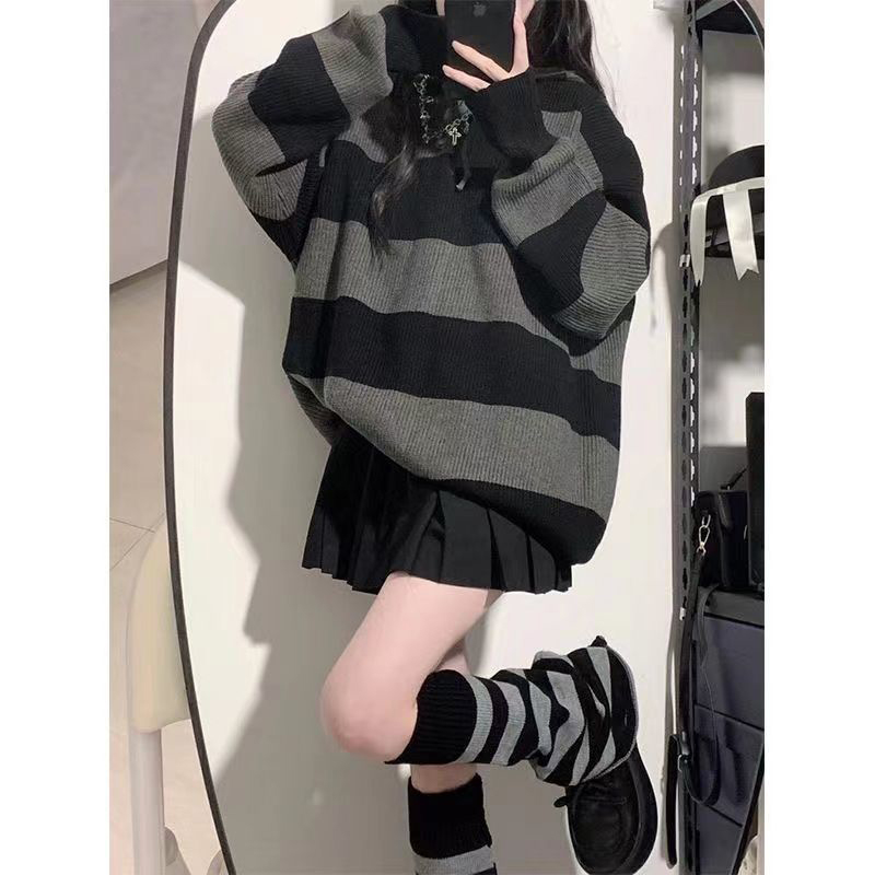 Streetwear Striped Sweater Wom - Street Fashion In Korea 评论和价格