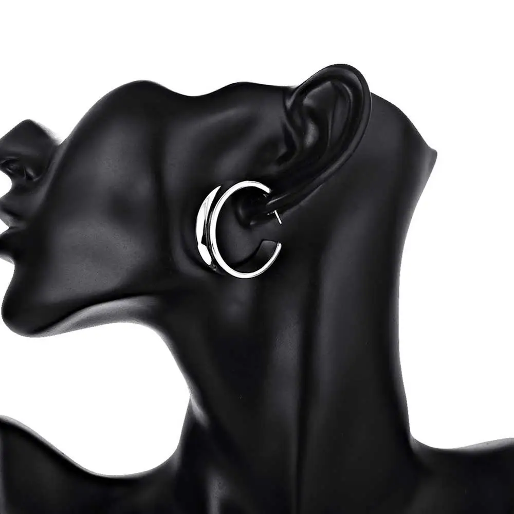 925 Sterling Silver Beautiful  - Street Fashion Earrings 评论和价格
