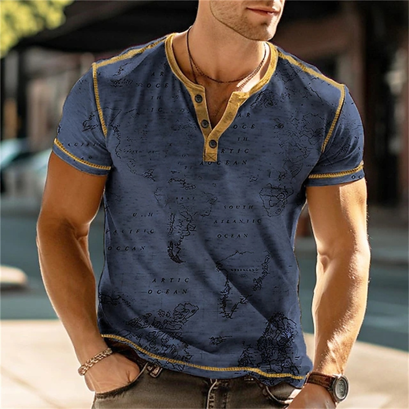 Men's Henry Shirts Funny 3D Pr - Street Fashion For Man 评论和价格
