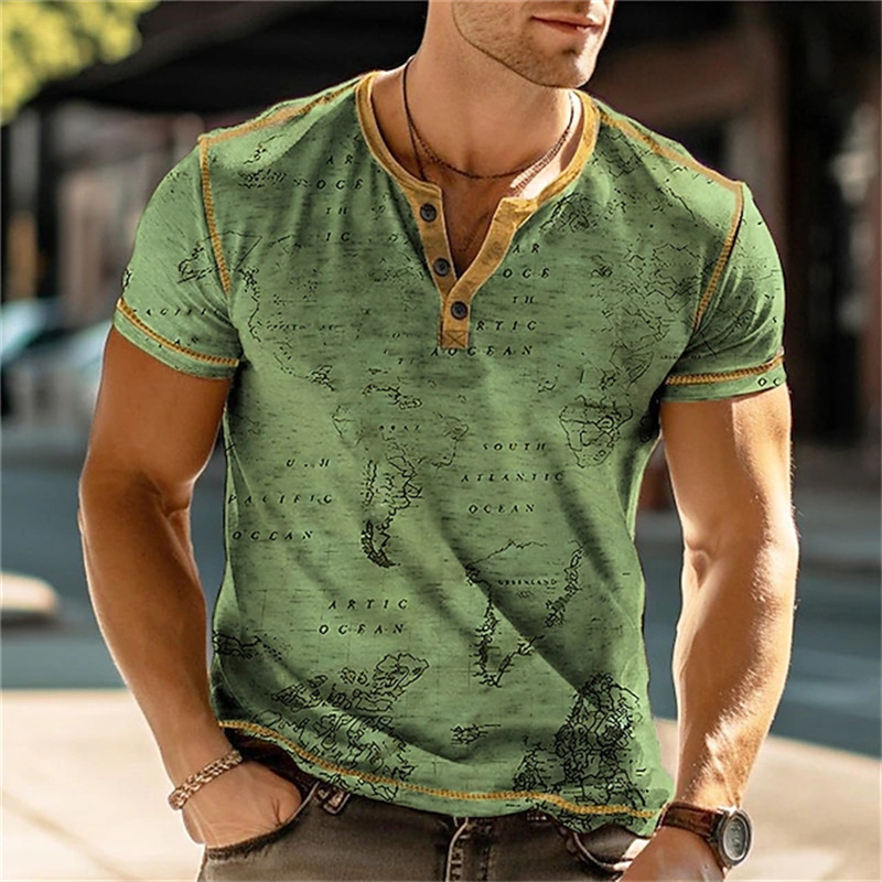 Men's Henry Shirts Funny 3D Pr - Street Fashion For Man 评论和价格