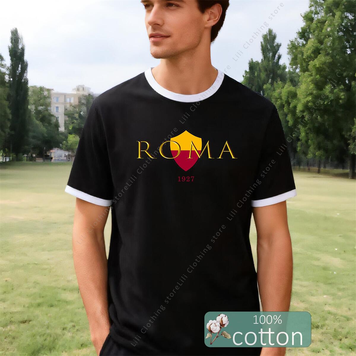 ROMA Letter Graphic Print Men' - Street Fashion Roma 评论和价格