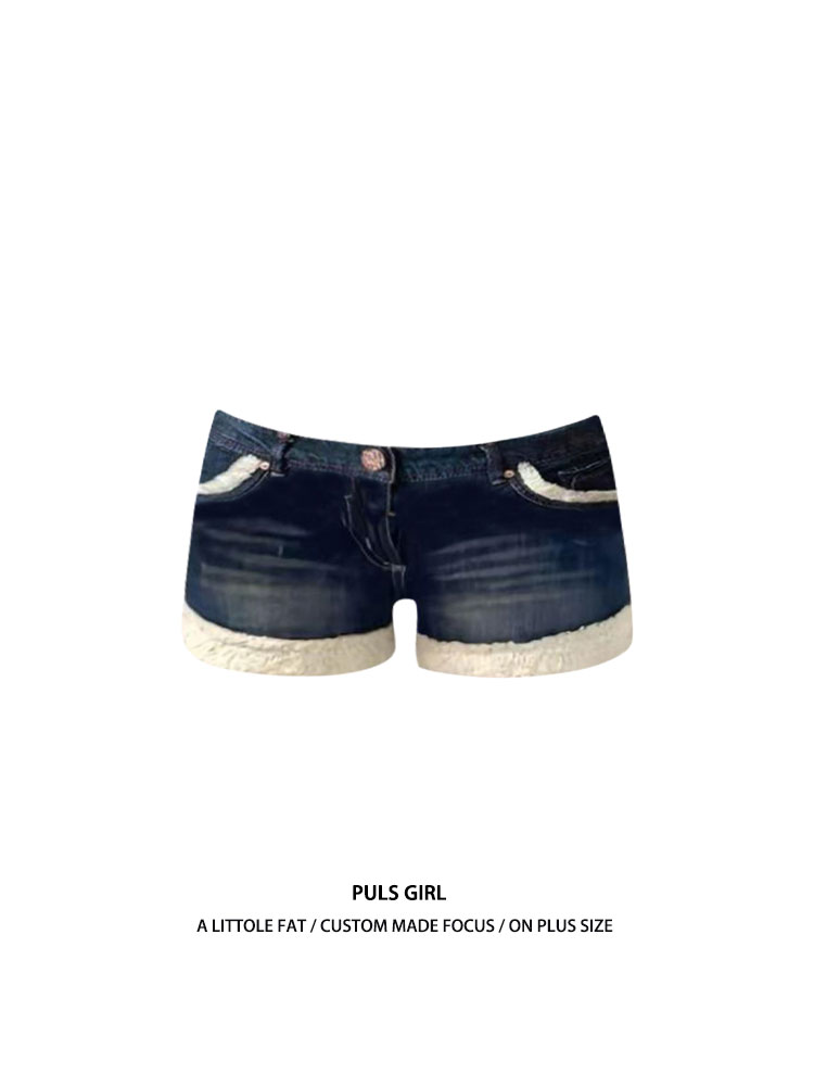 Low Waist Bootcut Denim Shorts - Girl Fashion Street 评论和价格