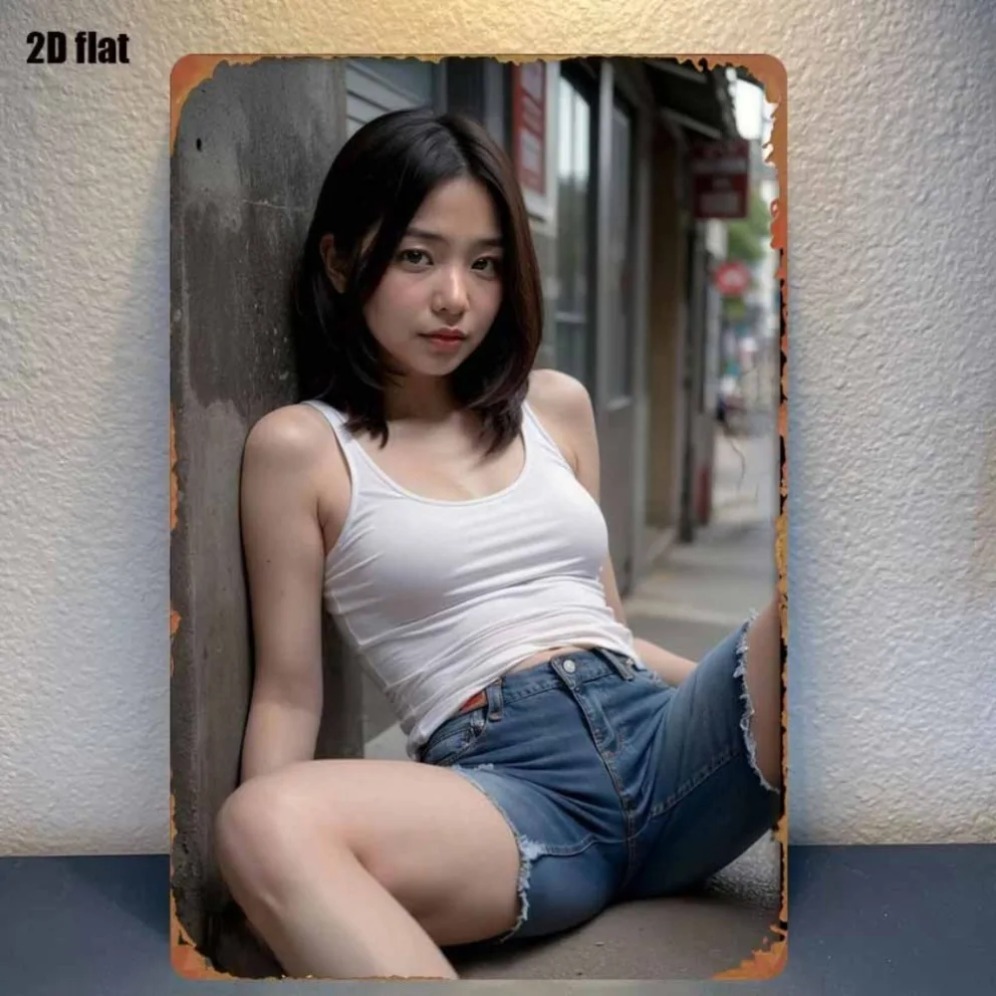New Trendy HD Metal Wall Art - - Asian Street Fashion Girls 评论和价格