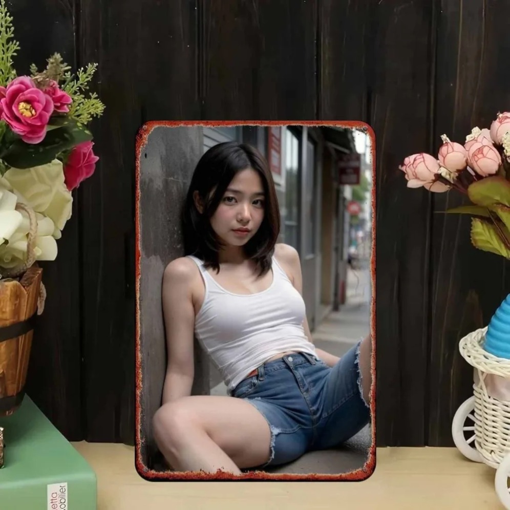 New Trendy HD Metal Wall Art - - Asian Street Fashion Girls 评论和价格