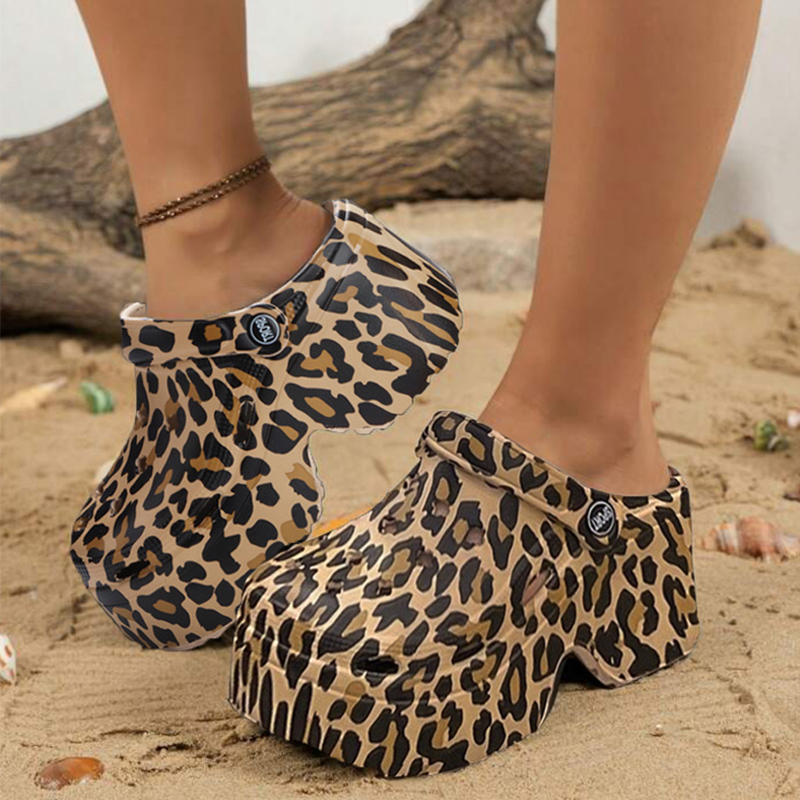 Leopard Platform Clogs for Wom - Girl Fashion Street 评论和价格