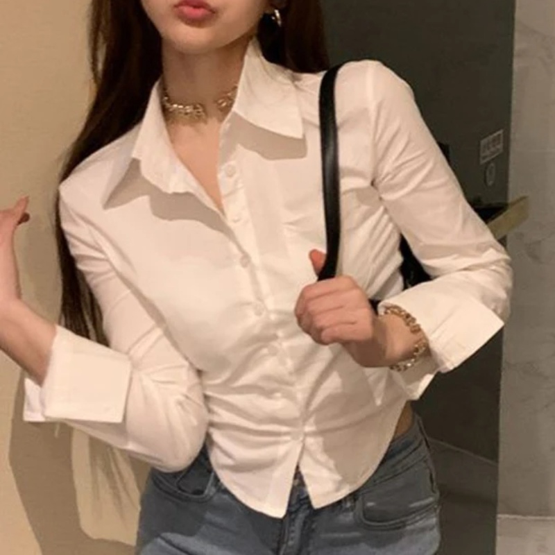 Elegant Women Korean Shirts&Bl - Street Fashion In Korea 评论和价格