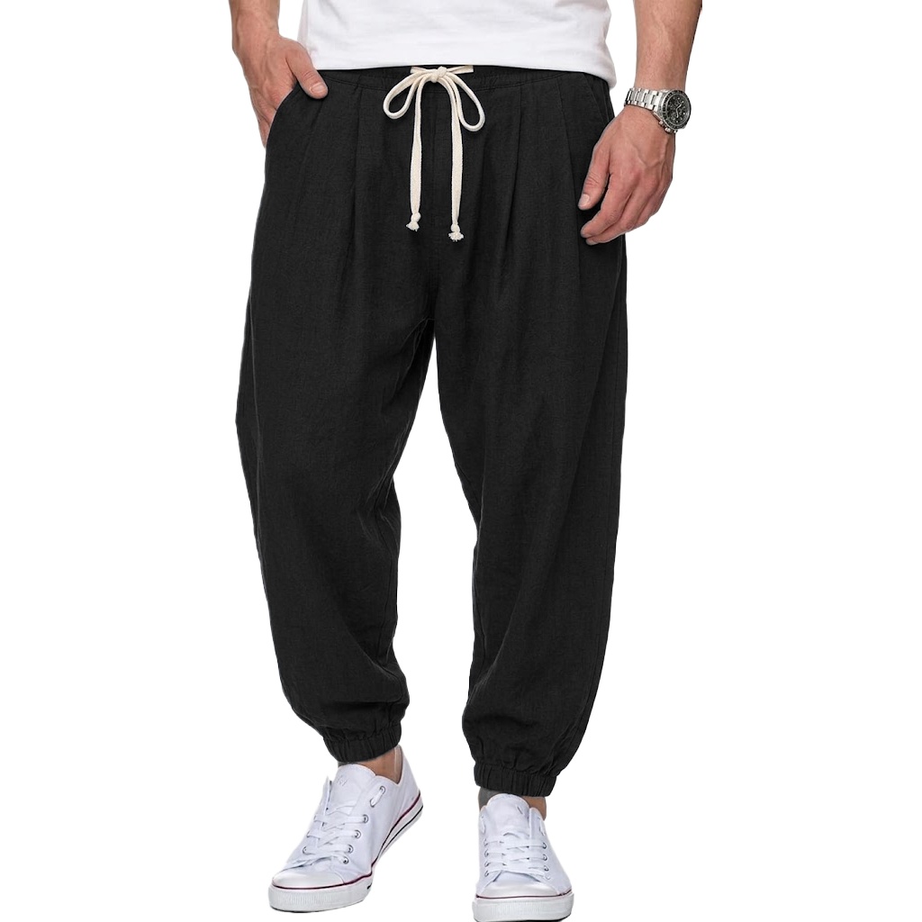 Men's Cotton Linen Pants Korea - Street Fashion In Korea 评论和价格